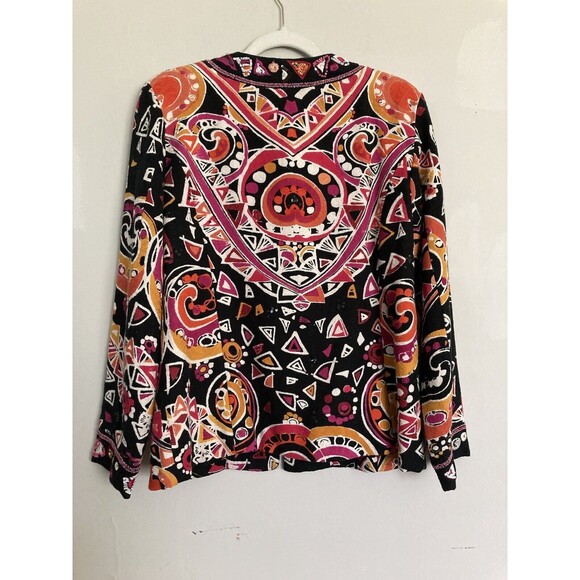 NEW Chico’s Embellished Calandra Jacket Sequins Black MEDIUM Made in India - Picture 15 of 16